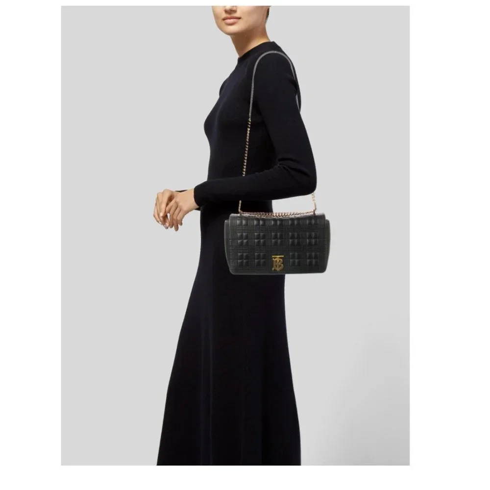 BURBERRY Lola TB Quilted Shoulder Bag US Medium see the measurements